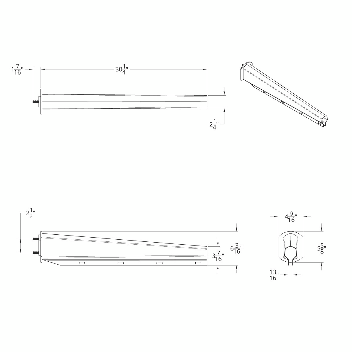 30" 430SS Heavy Duty Mud Flap Hangers - 2.5" Bolt Pattern - Competition Series (Pair) - Thumbnail 5