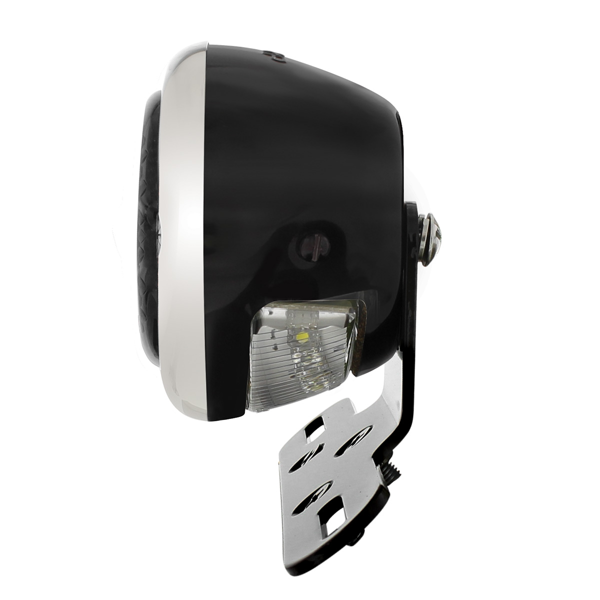 Black Motorcycle Rear Fender LP Bracket With 1933-36 Ford Style LED Tail Light - Thumbnail 6