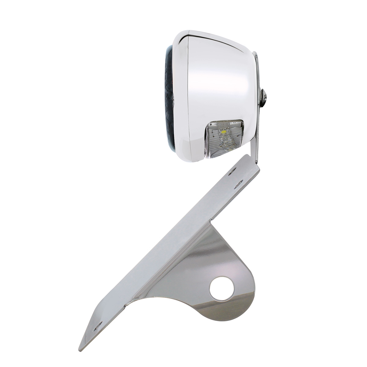 Chrome Vertical Side Mount License Bracket For Motorcycle With 1933-36 Ford Style LED Tail Light - Thumbnail 6