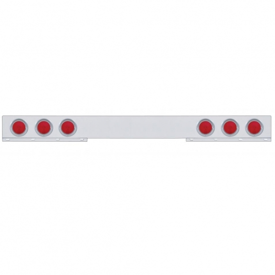 Stainless 1 Piece Rear Light Bar With 6X 4" Lights & Visors