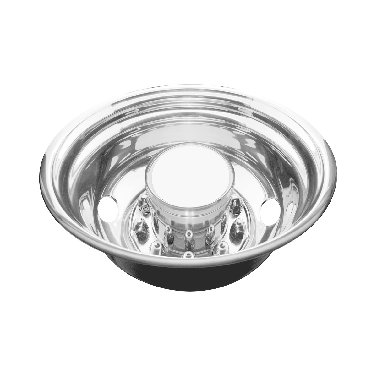 24-1/2" O.D. Stainless Rear Wheel Simulator Set - 2 Vent Hole, Stud Piloted - Thumbnail 2