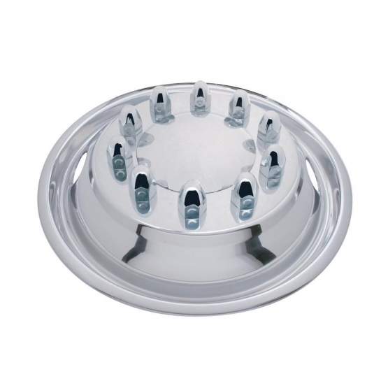 22.5" OD Stainless Front Wheel Simulator Set - 2 Vent Holes, Stud Piloted