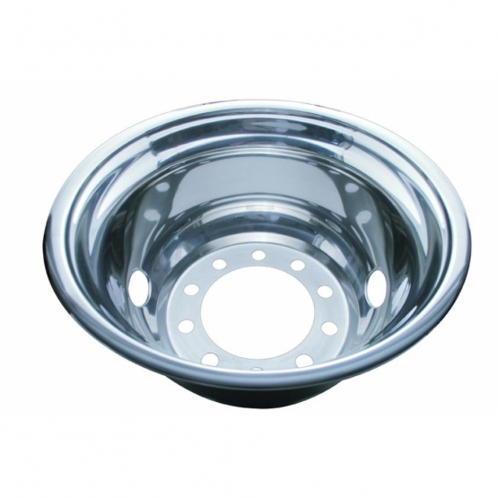 22.5" OD Stainless Rear Wheel Cover Only - 2 Vent Hole, Hub Piloted