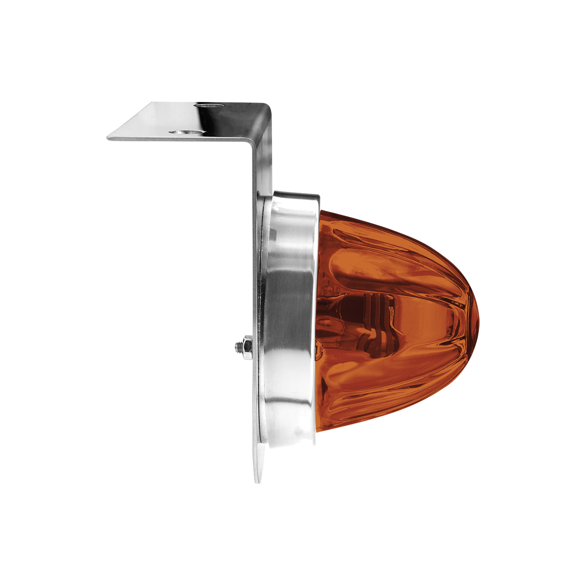 Dual Function Glass Watermelon Light With Stainless Steel Light Bracket Kit With LED Bulb-Amber LED/Dark Amber Lens - Thumbnail 5