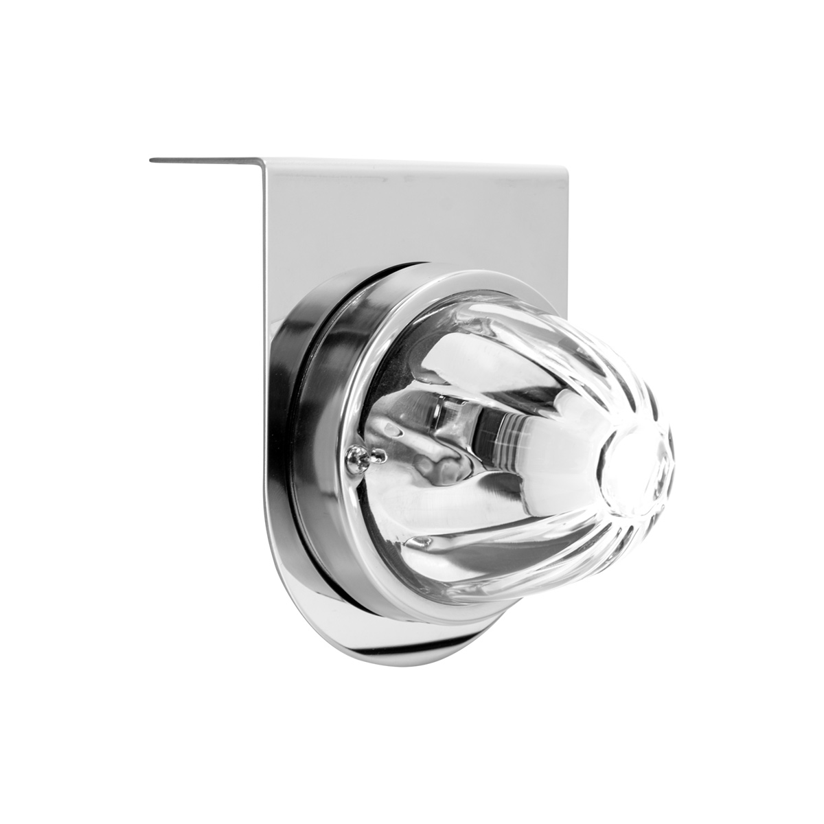 Dual Function Glass Watermelon Light With Stainless Steel Light Bracket Kit With LED Bulb-Amber LED/Clear Lens - Thumbnail 2