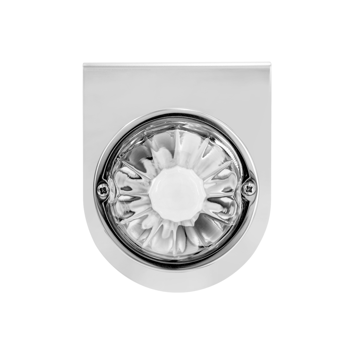 Dual Function Glass Watermelon Light With Stainless Steel Light Bracket Kit With LED Bulb-Amber LED/Clear Lens - Thumbnail 4