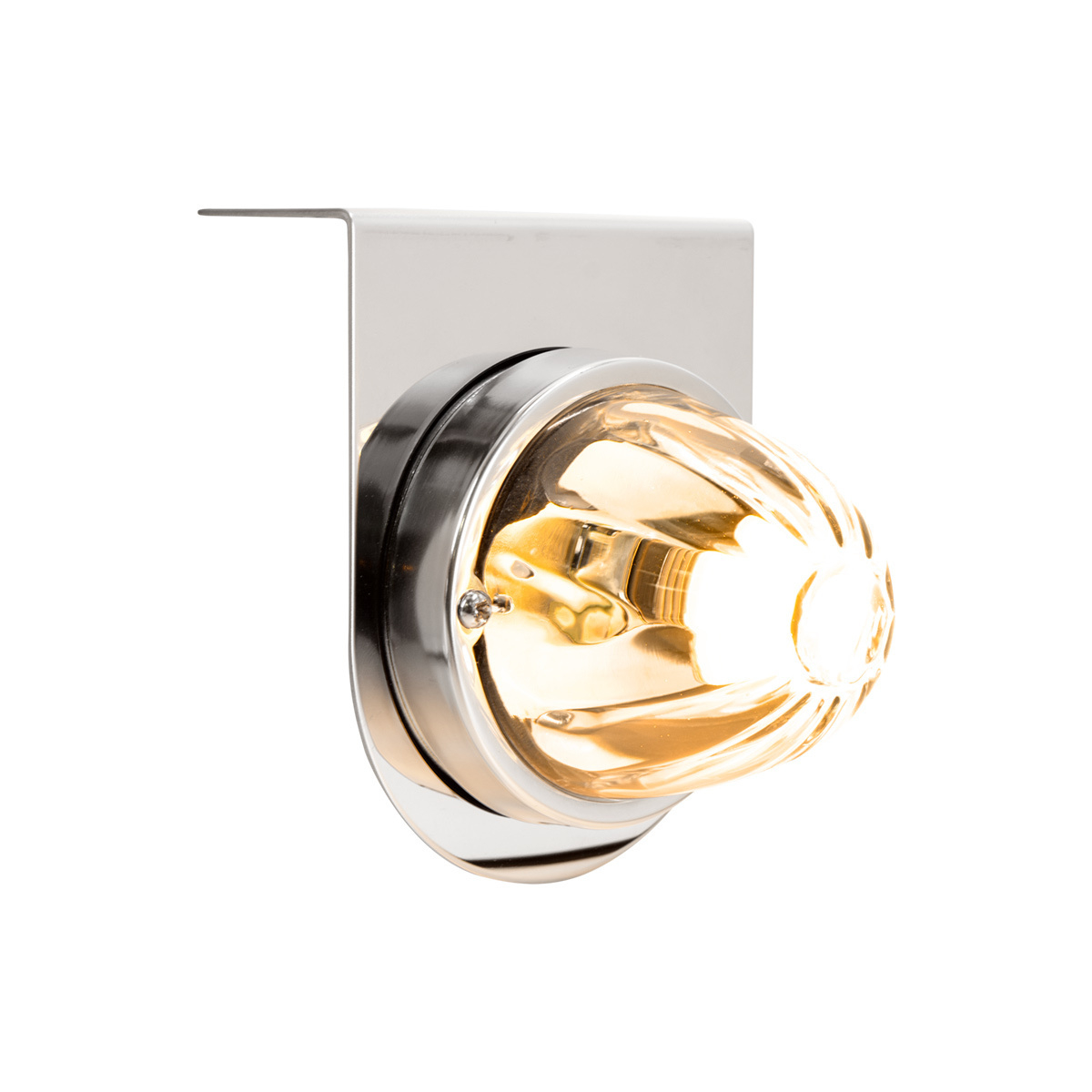 Dual Function Glass Watermelon Light With Stainless Steel Light Bracket Kit With LED Bulb-Amber LED/Clear Lens - Thumbnail 10