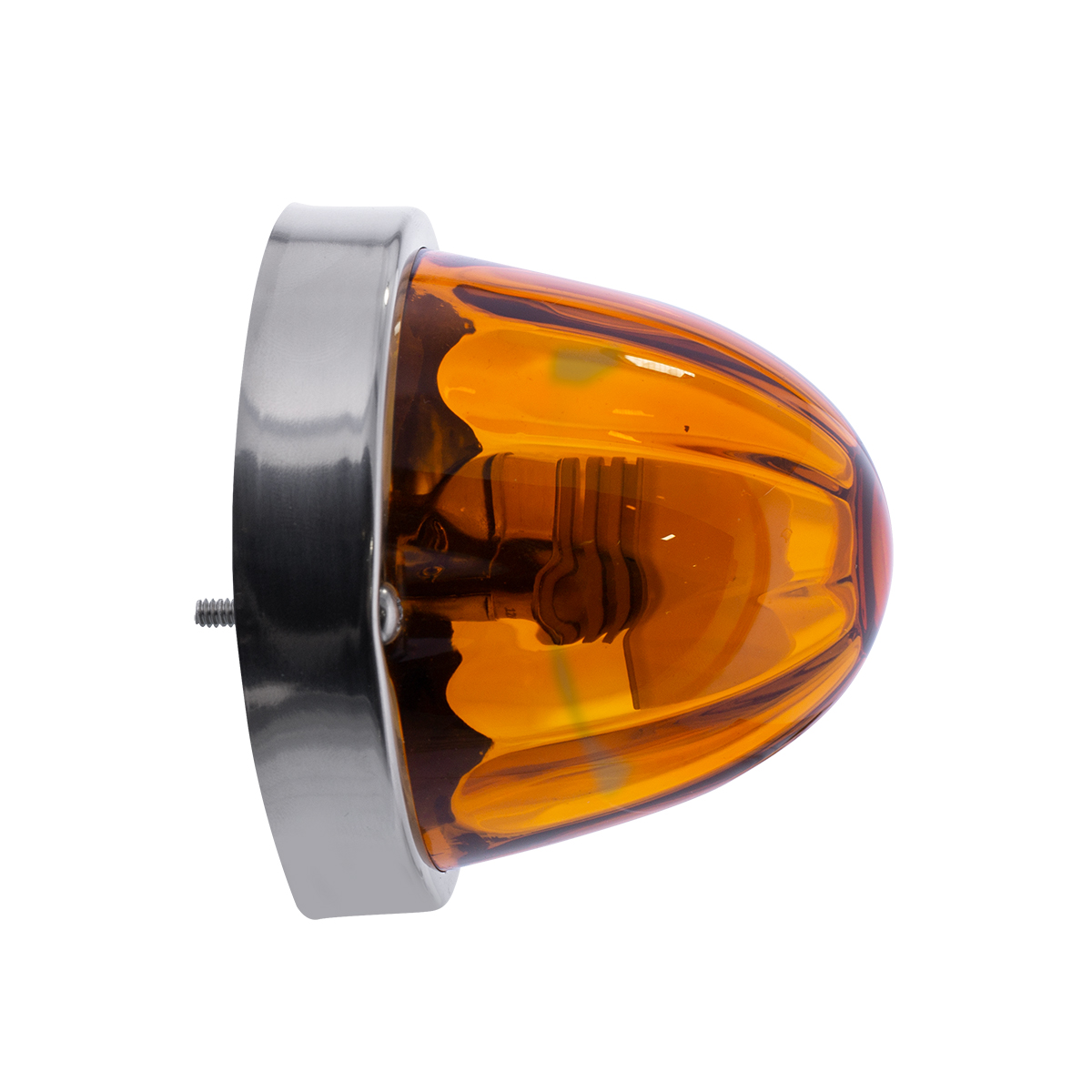 Dual Function Glass Watermelon Flush Mount Kit With LED Bulb - Amber LED/Amber Lens - Thumbnail 3