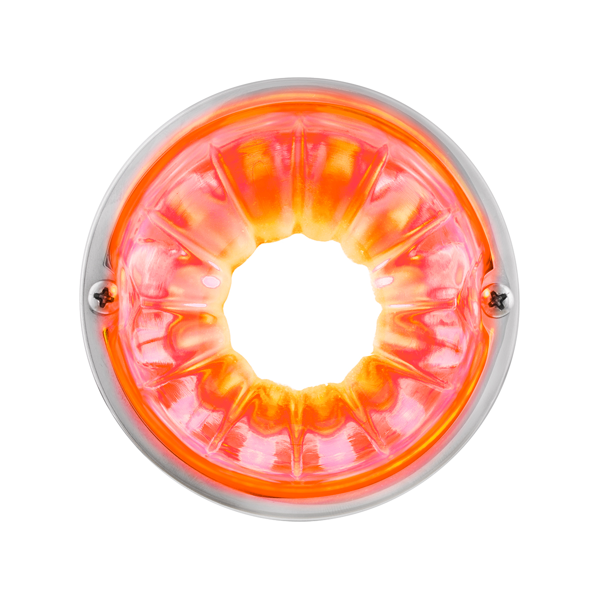 Dual Function Glass Watermelon Flush Mount Kit With LED Bulb - Amber LED/Clear Lens - Thumbnail 3