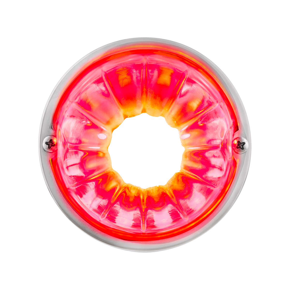 Dual Function Glass Watermelon Flush Mount Kit With LED Bulb - Red LED/Clear Lens - Thumbnail 4