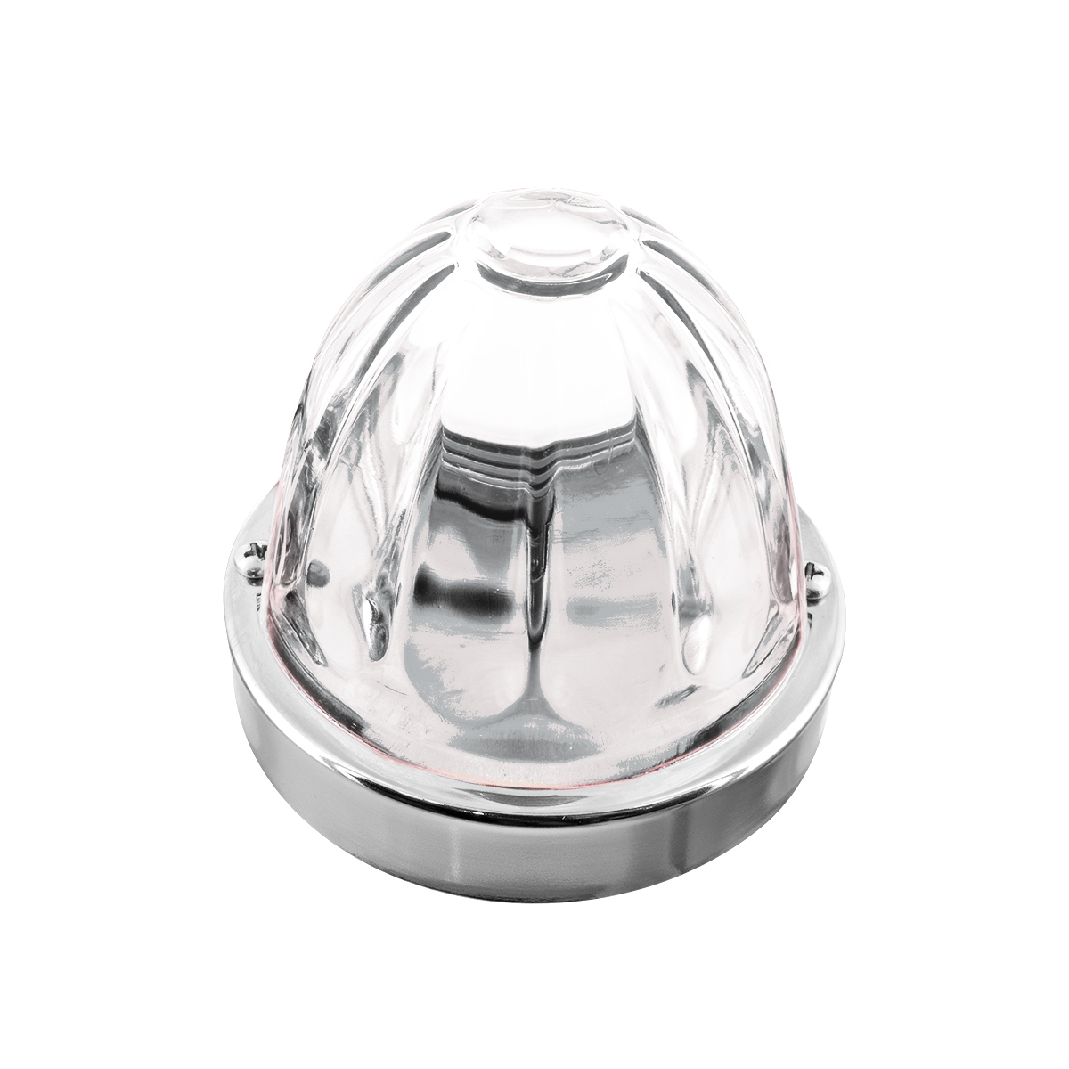 Dual Function Glass Watermelon Flush Mount Kit With LED Bulb - White LED/Clear Lens - Thumbnail 11