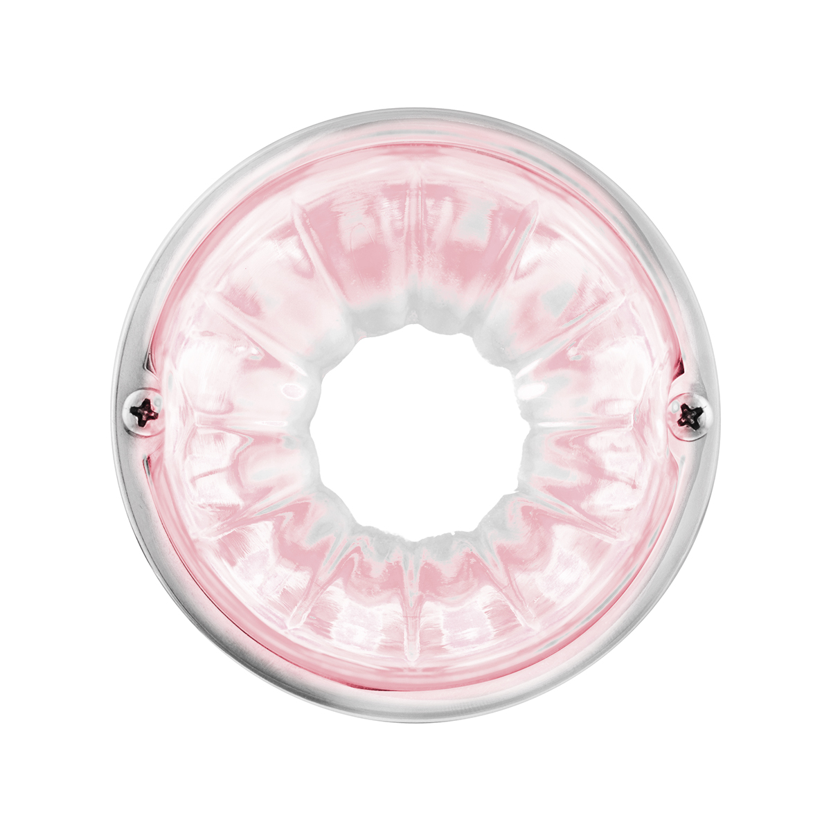 Dual Function Glass Watermelon Flush Mount Kit With LED Bulb - White LED/Clear Lens - Thumbnail 4