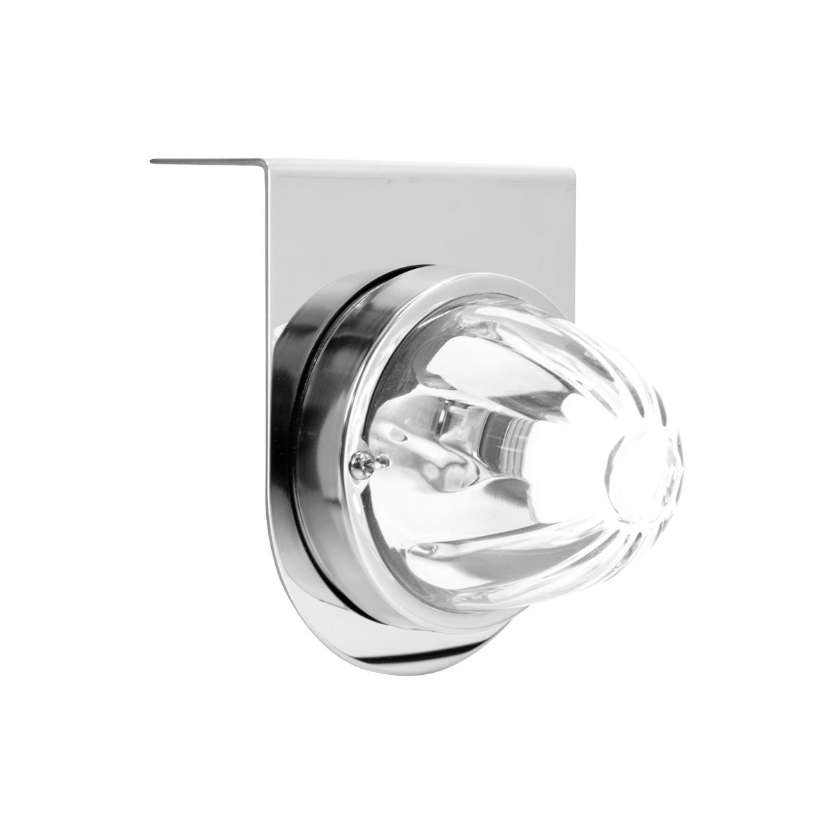 Dual Function Glass Watermelon Light With Stainless Steel Light Bracket Kit With LED Bulb-White LED/Clear Lens