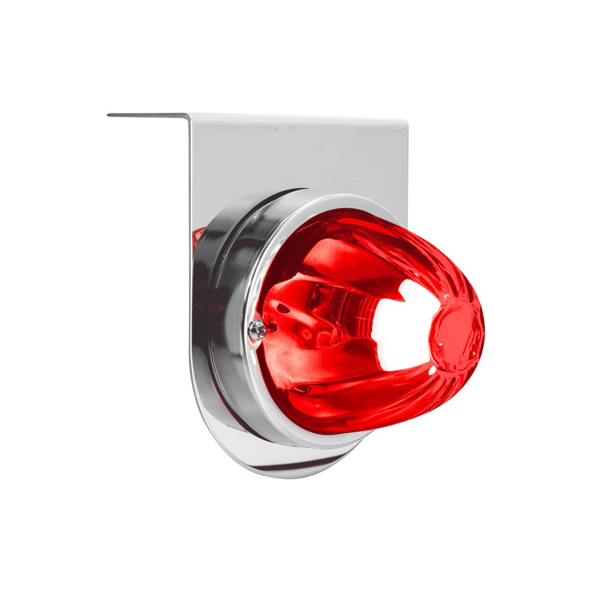 Dual Function Glass Watermelon Light With Stainless Steel Light Bracket Kit With LED Bulb-Red LED/Red Lens