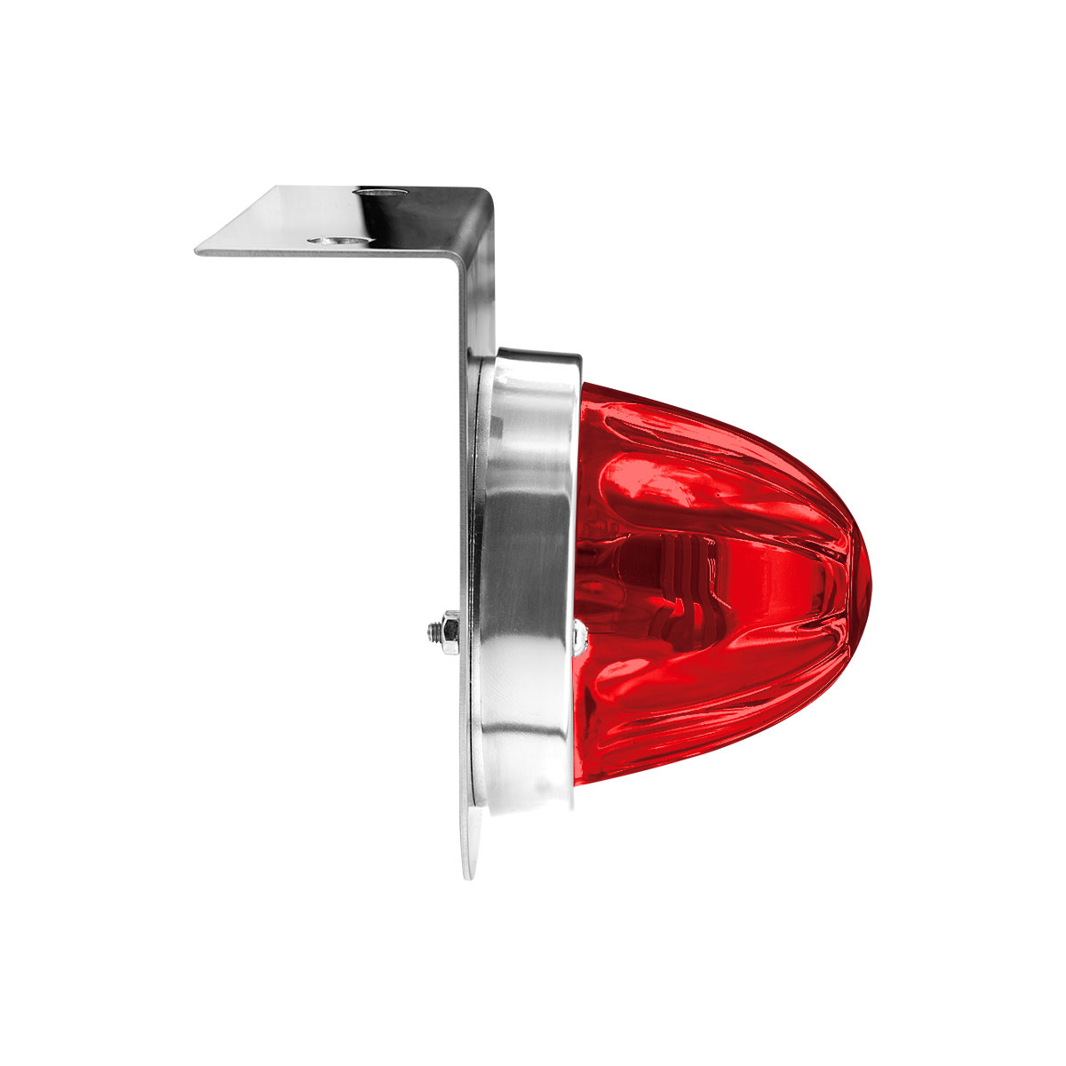 Dual Function Glass Watermelon Light With Stainless Steel Light Bracket Kit With LED Bulb-Red LED/Red Lens - Thumbnail 5