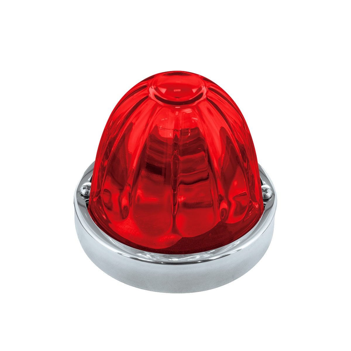 Dual Function Glass Watermelon Flush Mount Kit With LED Bulb - Red LED/Red Lens - Thumbnail 2