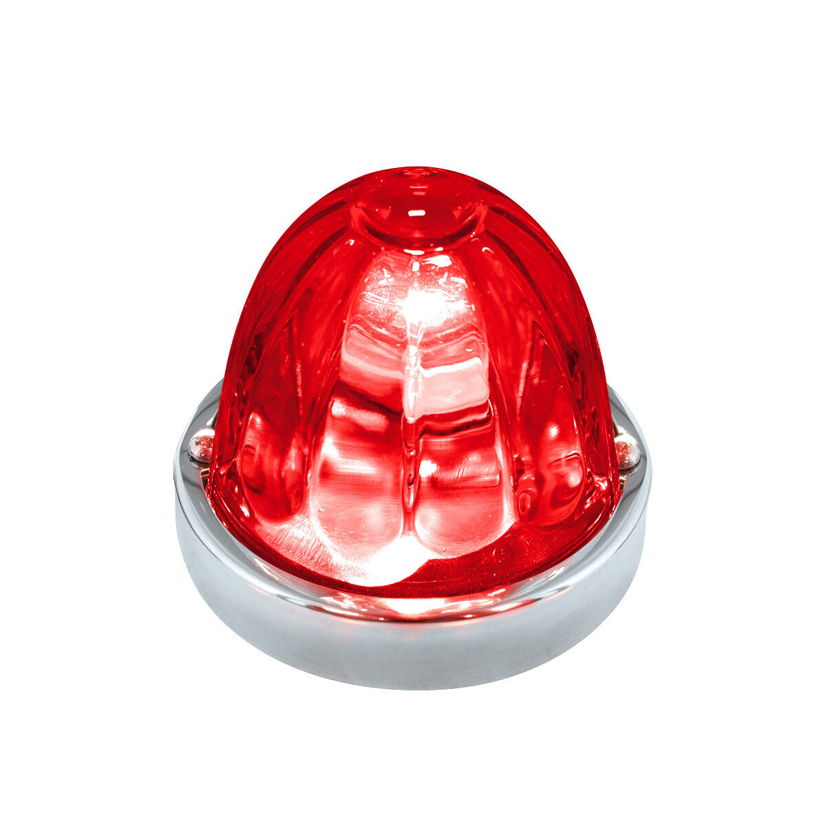 Dual Function Glass Watermelon Flush Mount Kit With LED Bulb - Red LED/Red Lens - Thumbnail 13