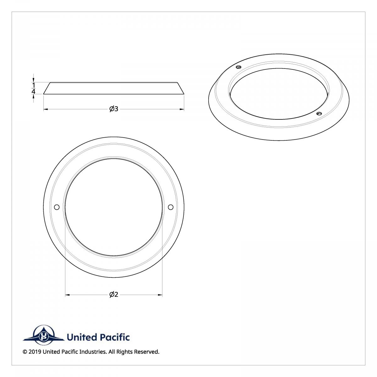 Stainless Steel Light Bezel For 2" Grommet Mounted Light - Thumbnail 2