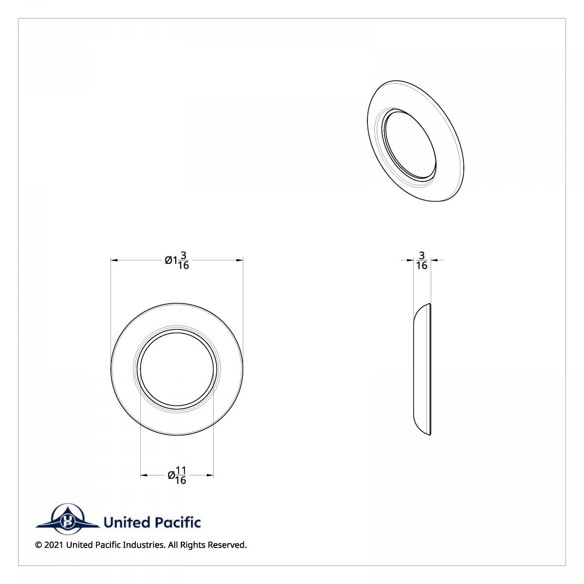 Stainless Steel 3/4" Mini Marker Light Bezel (Bulk) - Thumbnail 2