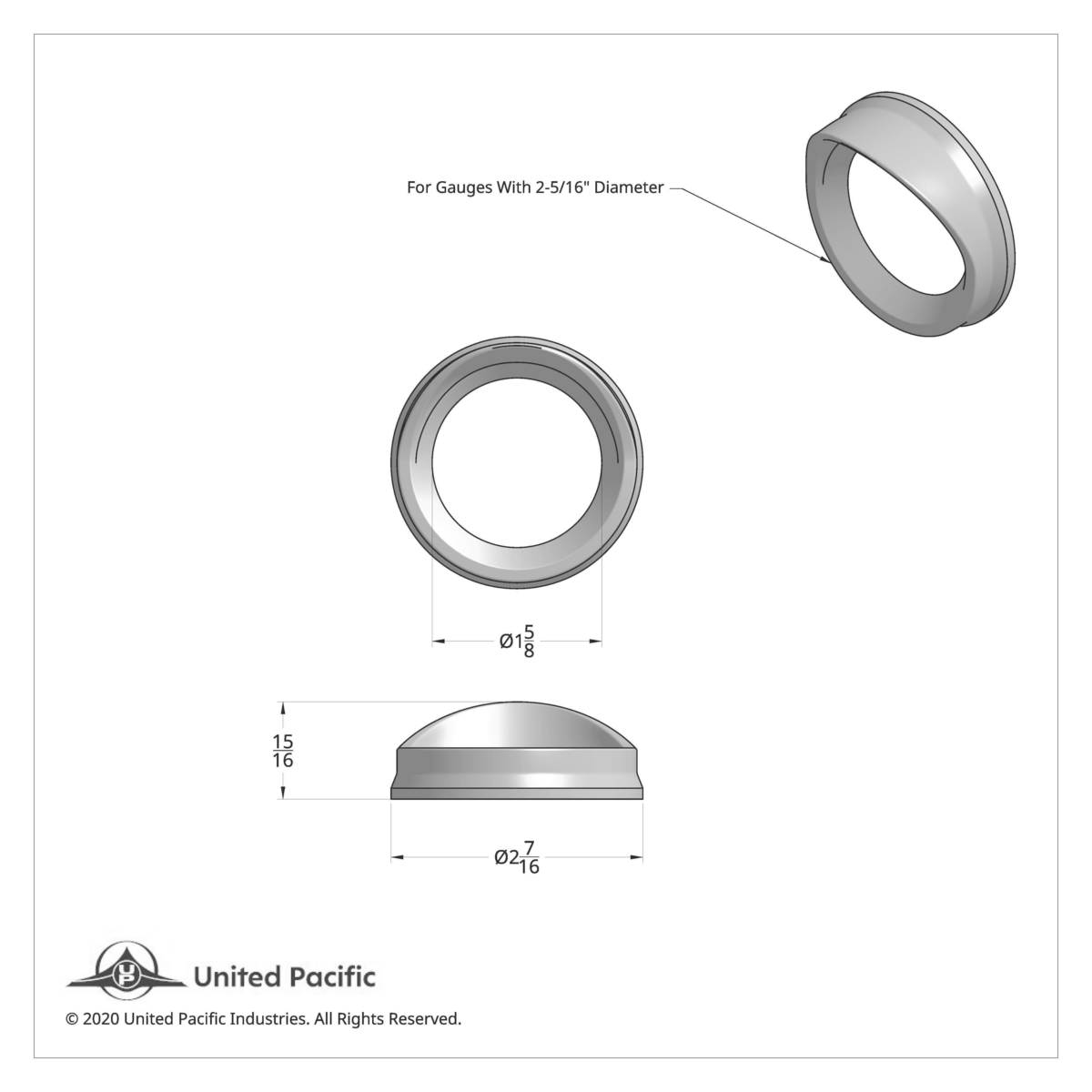 Small Gauge Bezel With Visor For Kenworth - Thumbnail 6