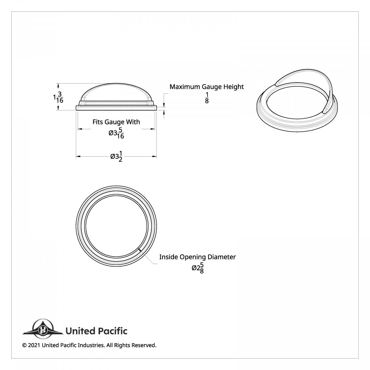 Chrome Plastic Pyrometer Gauge Bezel With Visor For Freightliner -Classic Design - Thumbnail 5
