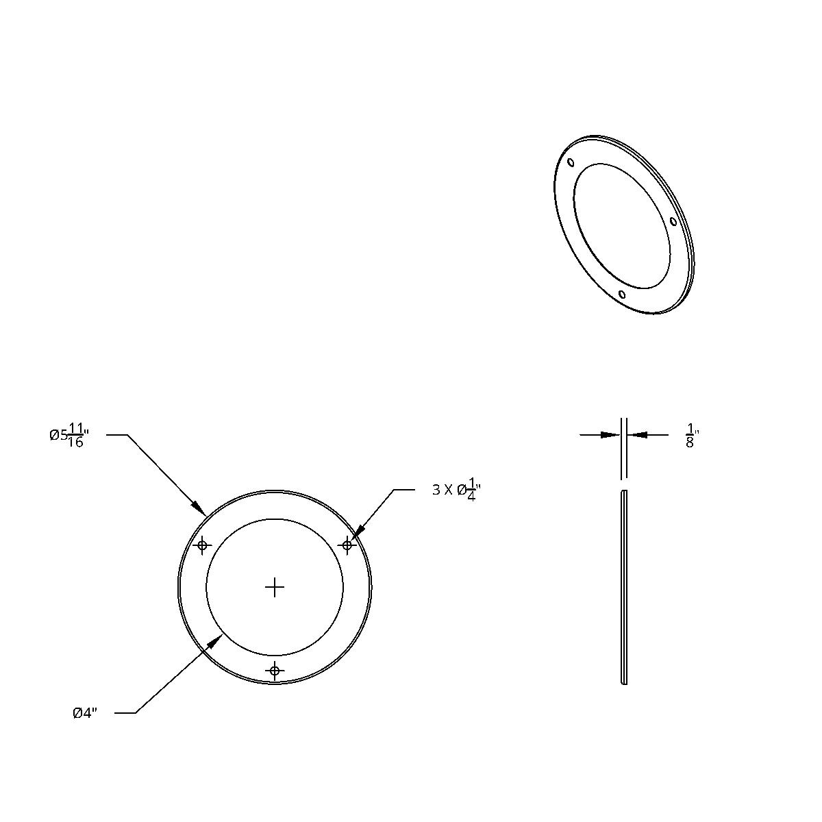 304 Stainless Steel Light Bezel For 4" Flange Mount LED Light - Thumbnail 4