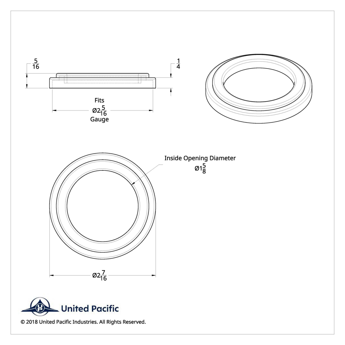 Chrome Plastic Small Gauge Bezel Without Visor For Freightliner - Thumbnail 7