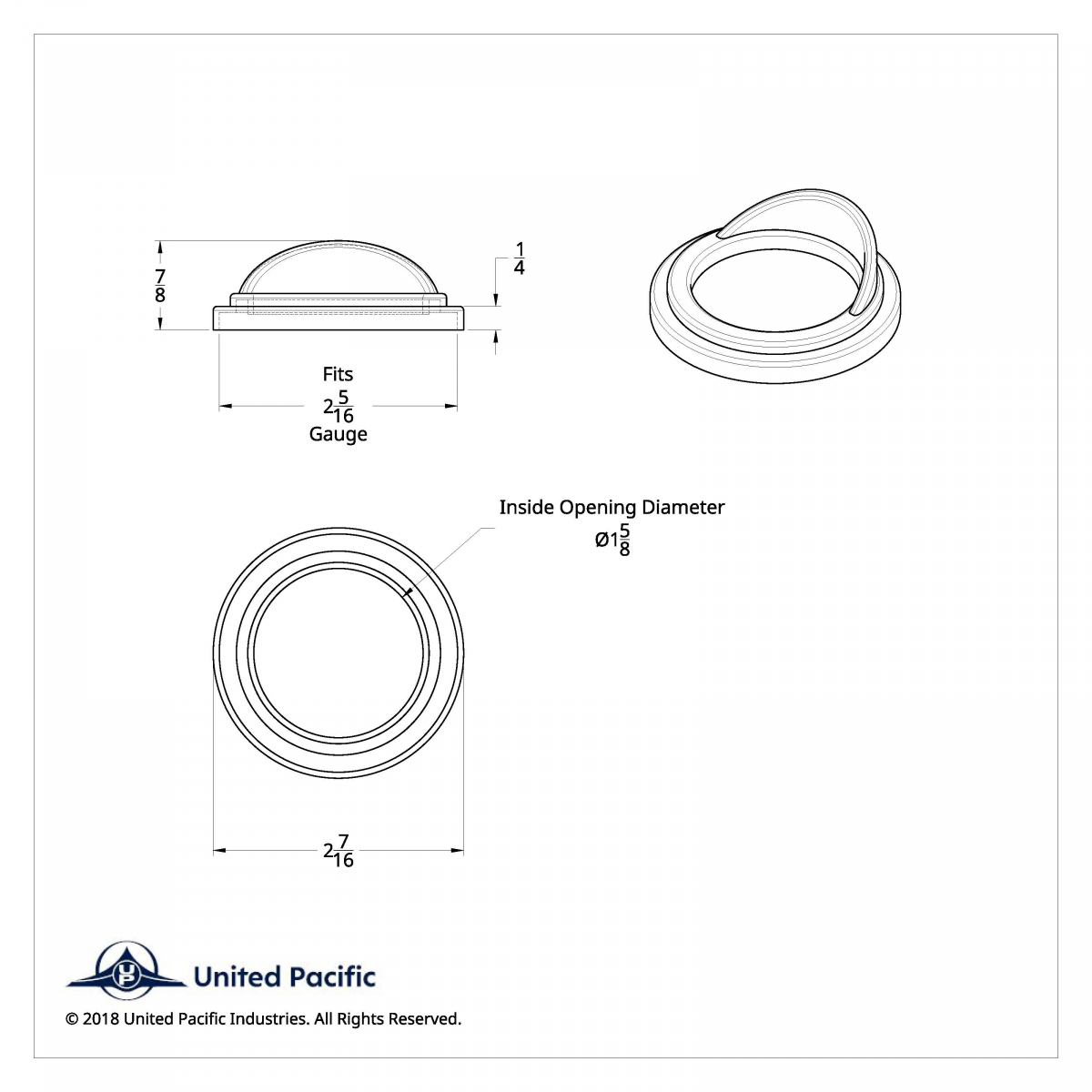 Chrome Plastic Small Gauge Bezel With Visor For Freightliner - Thumbnail 4