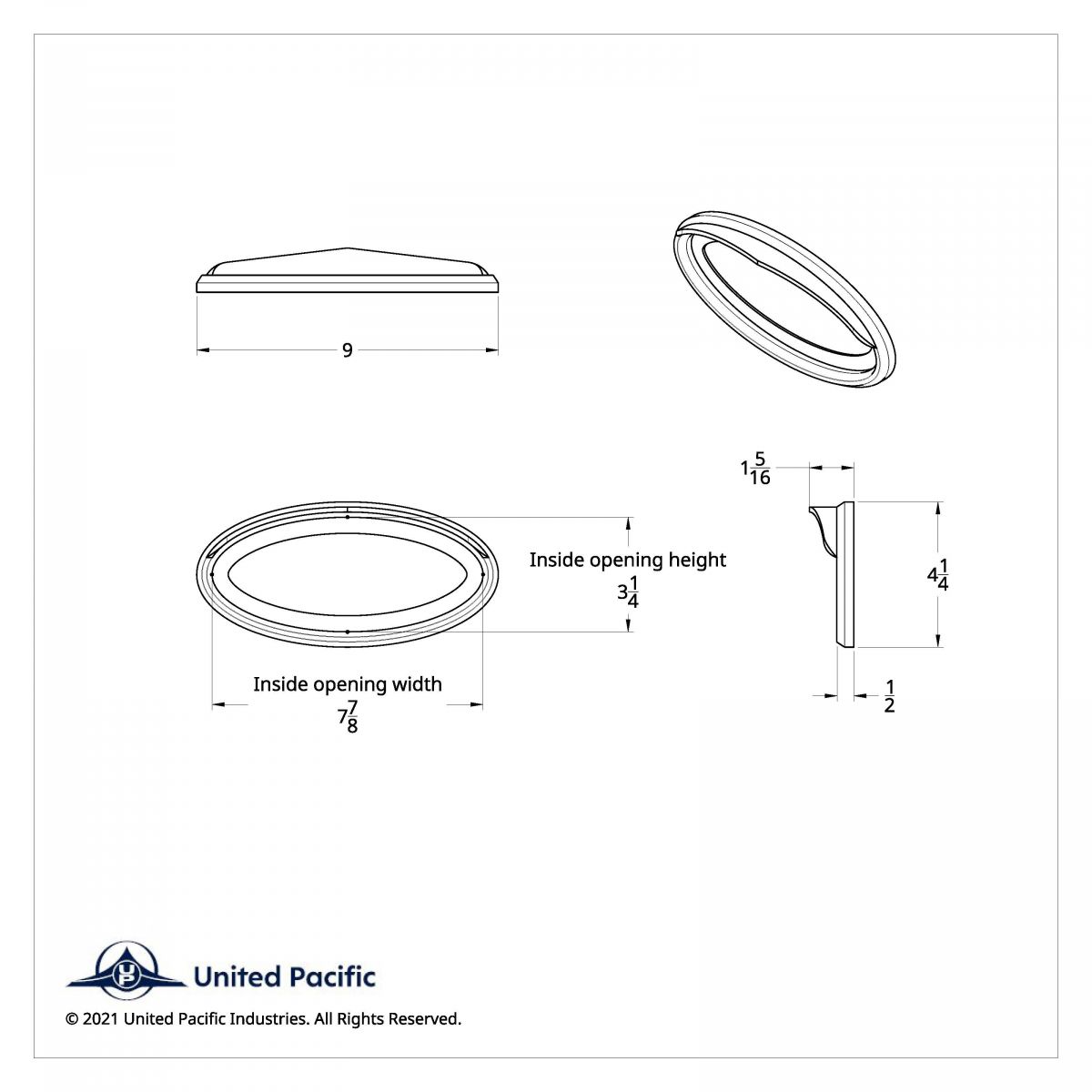 Chrome Bezel With Visor For 7-7/8" X 3-1/4" Peterbilt Emblem - Thumbnail 2