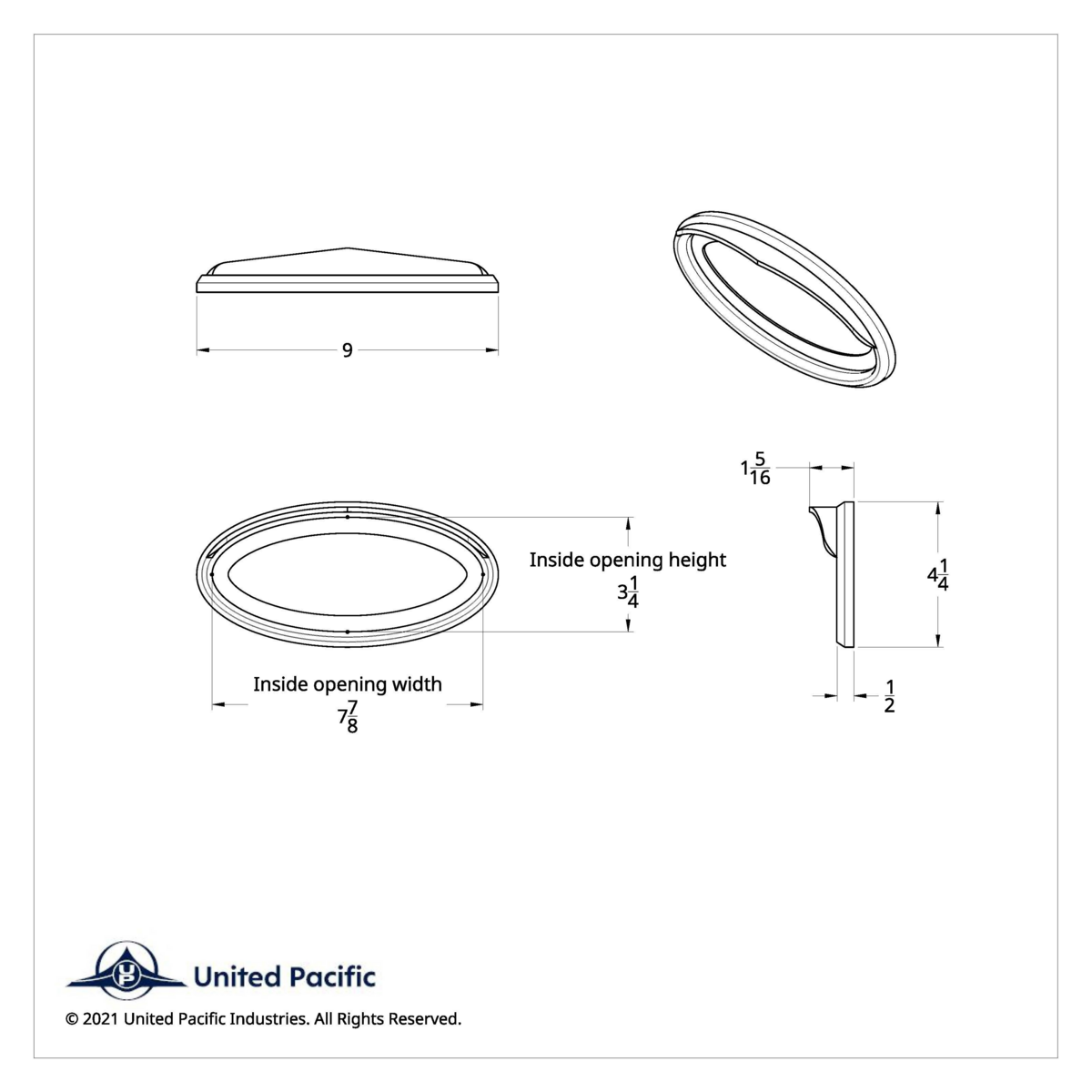 Chrome Bezel With Visor For 7-7/8" X 3-1/4" Peterbilt Emblem - Thumbnail 4