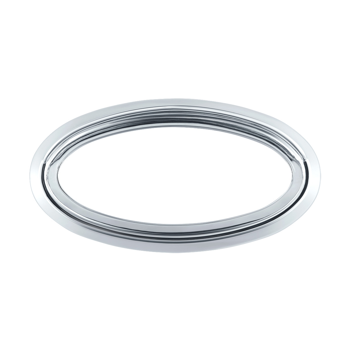 Chrome Plastic Bezels With Visor For 3" X 1-1/8" Peterbilt Door Emblem (Card of 2) - Thumbnail 2