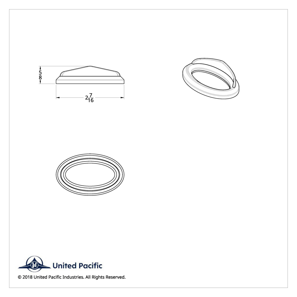 Chrome Bezel For 1-3/4" X 3/4" Peterbilt Glove Box Emblem - Thumbnail 9