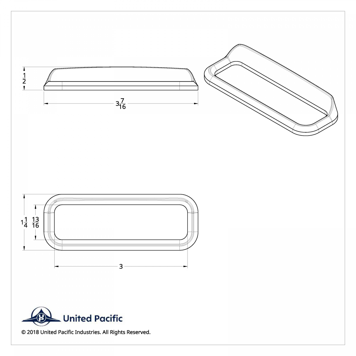 Chrome Bezel For 3" X 13/16" Freightliner Glove Box Emblem - Thumbnail 2