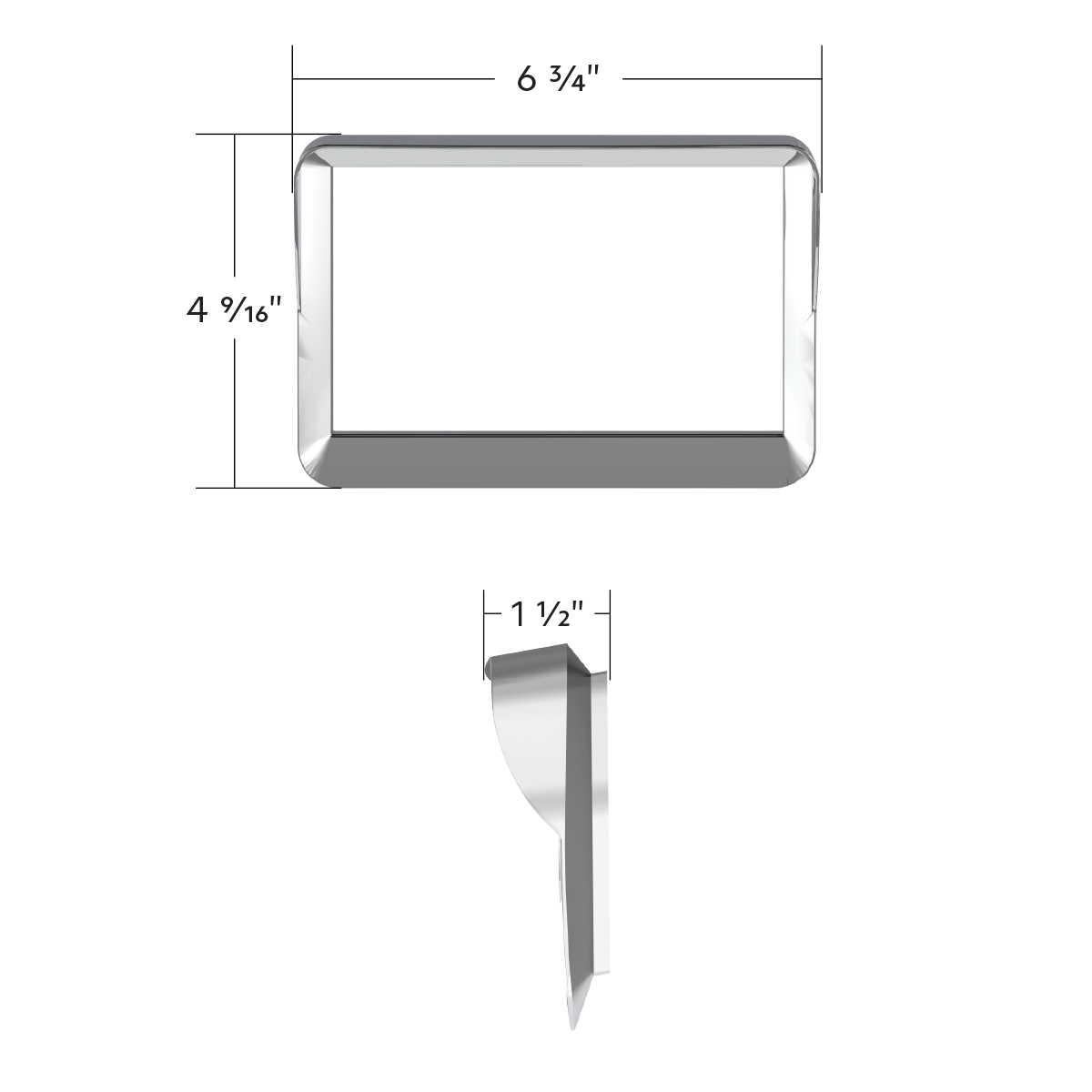 Chrome Plastic 7" Navigation Screen Bezel For 2012-2021 Peterbilt 579 - Thumbnail 8