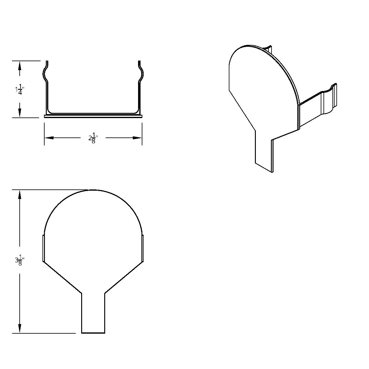 2" Stainless Mud Flap Hanger End Plug - Thumbnail 3