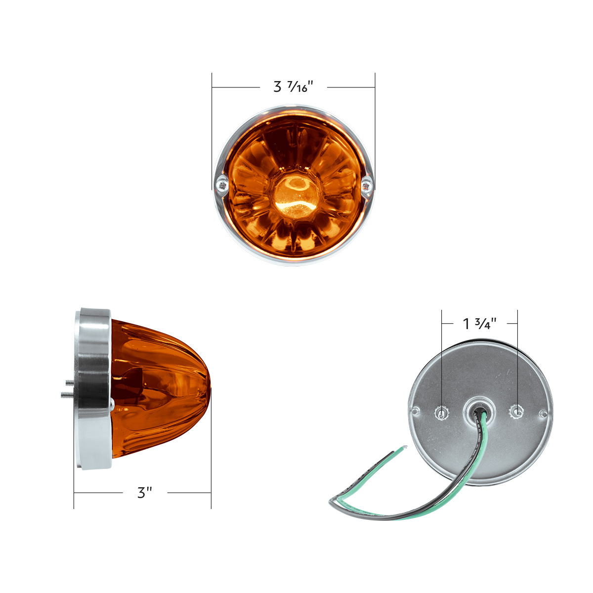 Glass Watermelon Flush Mount Kit - Dark Amber - Thumbnail 8