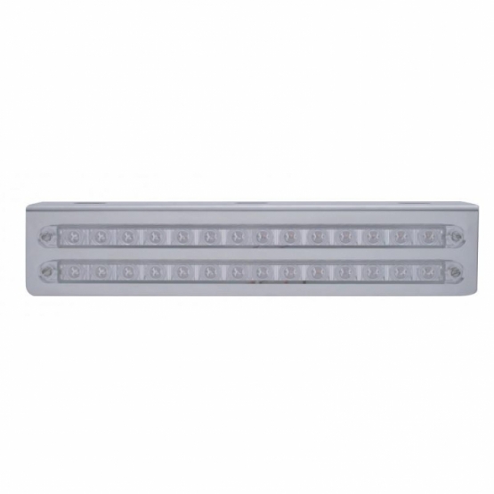 12-3/4" Stainless Light Bracket With 2X 14 LED 12" Light Bars - Red LED/Clear Lens
