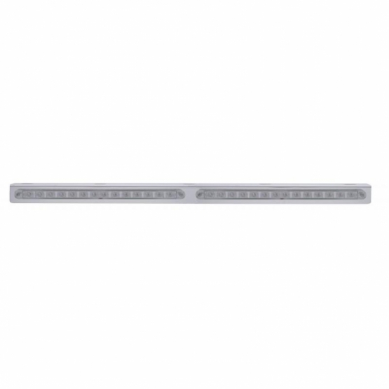 25-5/16" Stainless Light Bracket With 2X 14 LED 12" Light Bars - Red LED/Clear Lens