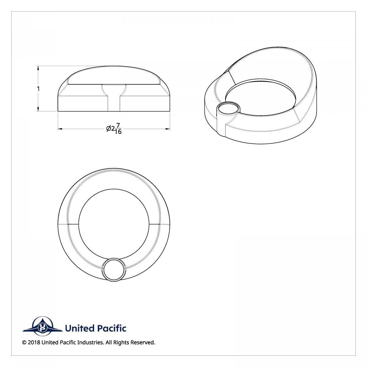 Universal Small Gauge Bezel With Visor - Clear Crystal - Thumbnail 2