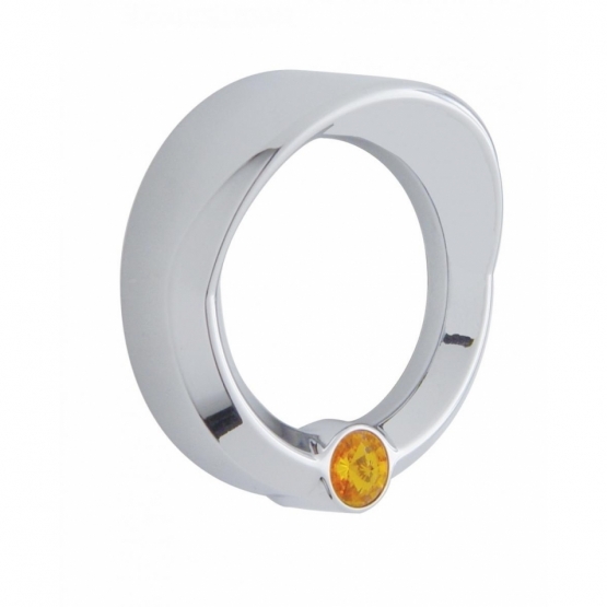 Signature Series Small Gauge Bezel With Visor For Freightliner - Amber Crystal - Thumbnail 2