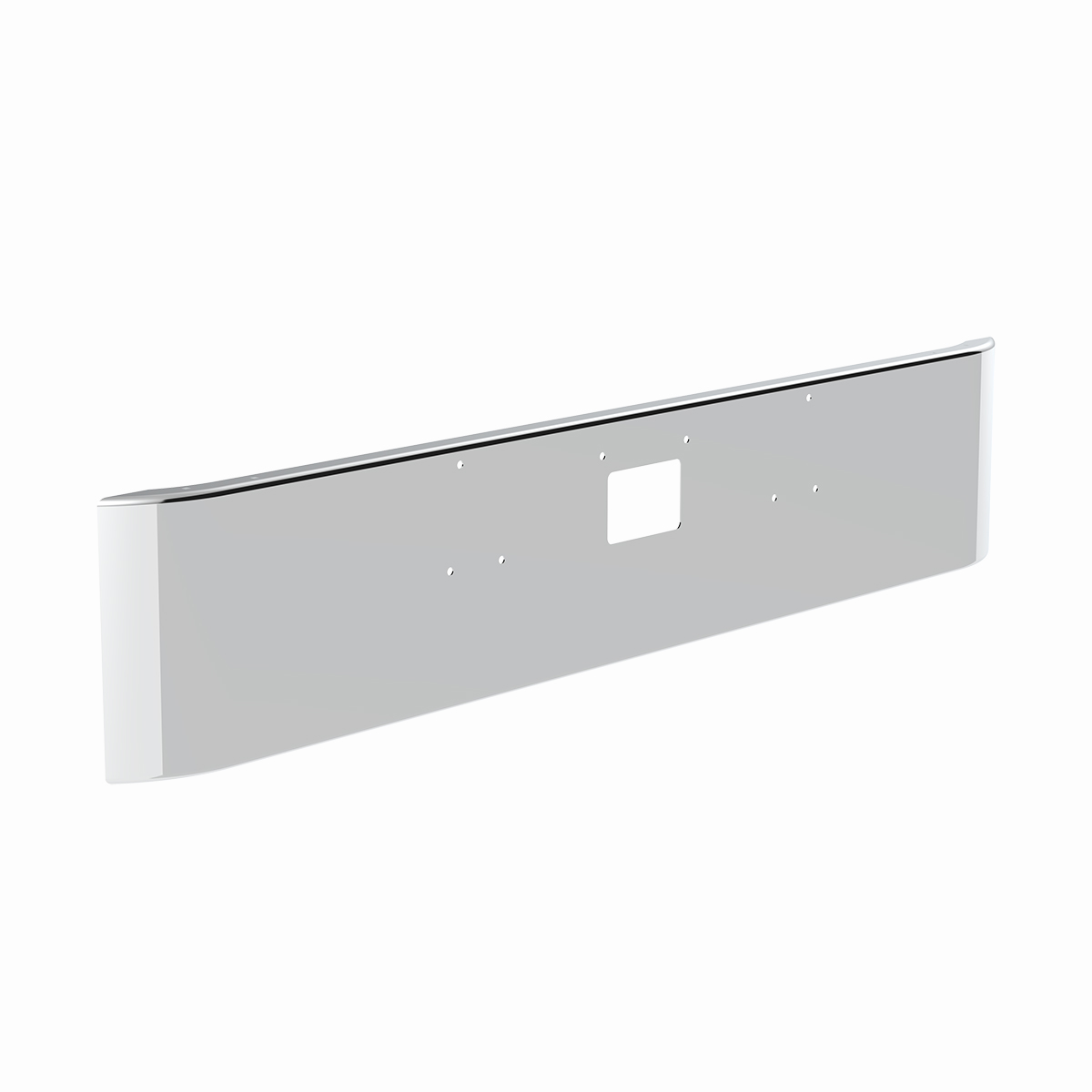 SS Clad Aluminum Bumper For 1987-2007 Peterbilt 379 - Curved Ends - Thumbnail 2