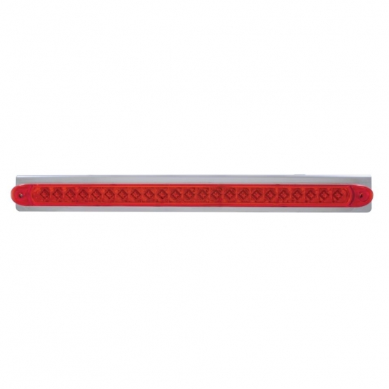 17-5/16" Stainless Reflector Light Bracket With 23 LED 17-1/4" Reflector Light Bar - Red LED/Red Lens