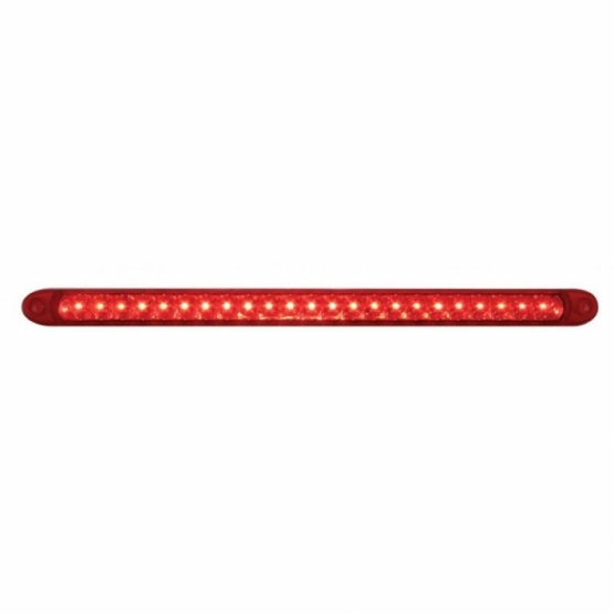 Chrome Top Mud Flap Plate With 23 LED 17" Reflector Light Bar - Red LED/Red Lens (Each) - Thumbnail 3