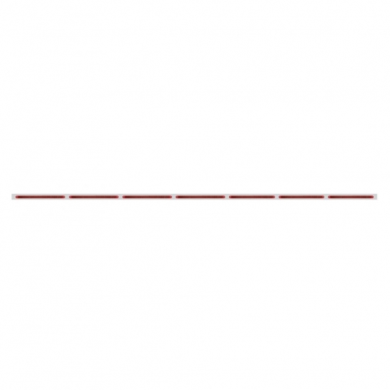 94" Stainless Steel Light Bracket With 7X 19 LED 12" Reflector Light Bars - Red LED/Red Lens