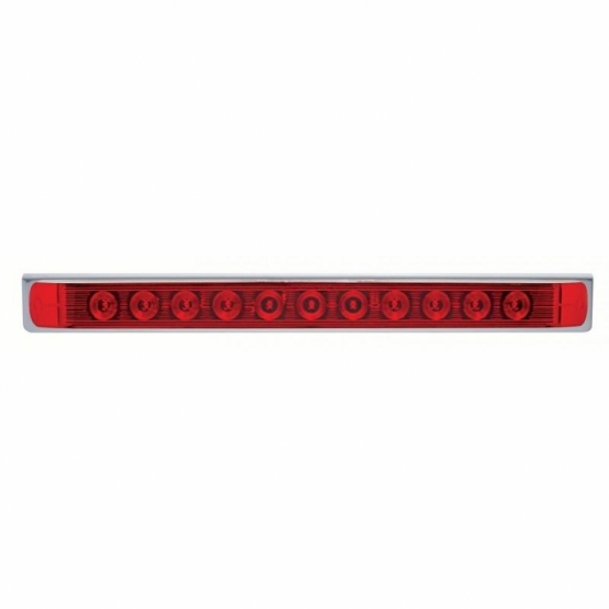 17-5/16" Stainless Light Bracket With 11 LED 17" Light Bar - Red LED/Red Lens - Thumbnail 2