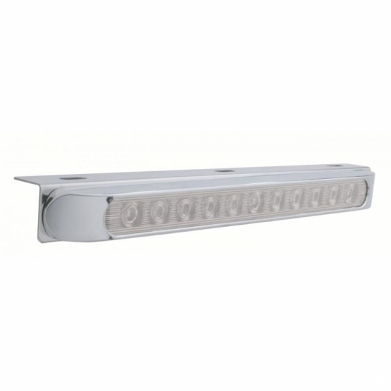 17-5/16" Stainless Light Bracket With 11 LED 17" Light Bar & Bezel - Red LED/Clear Lens