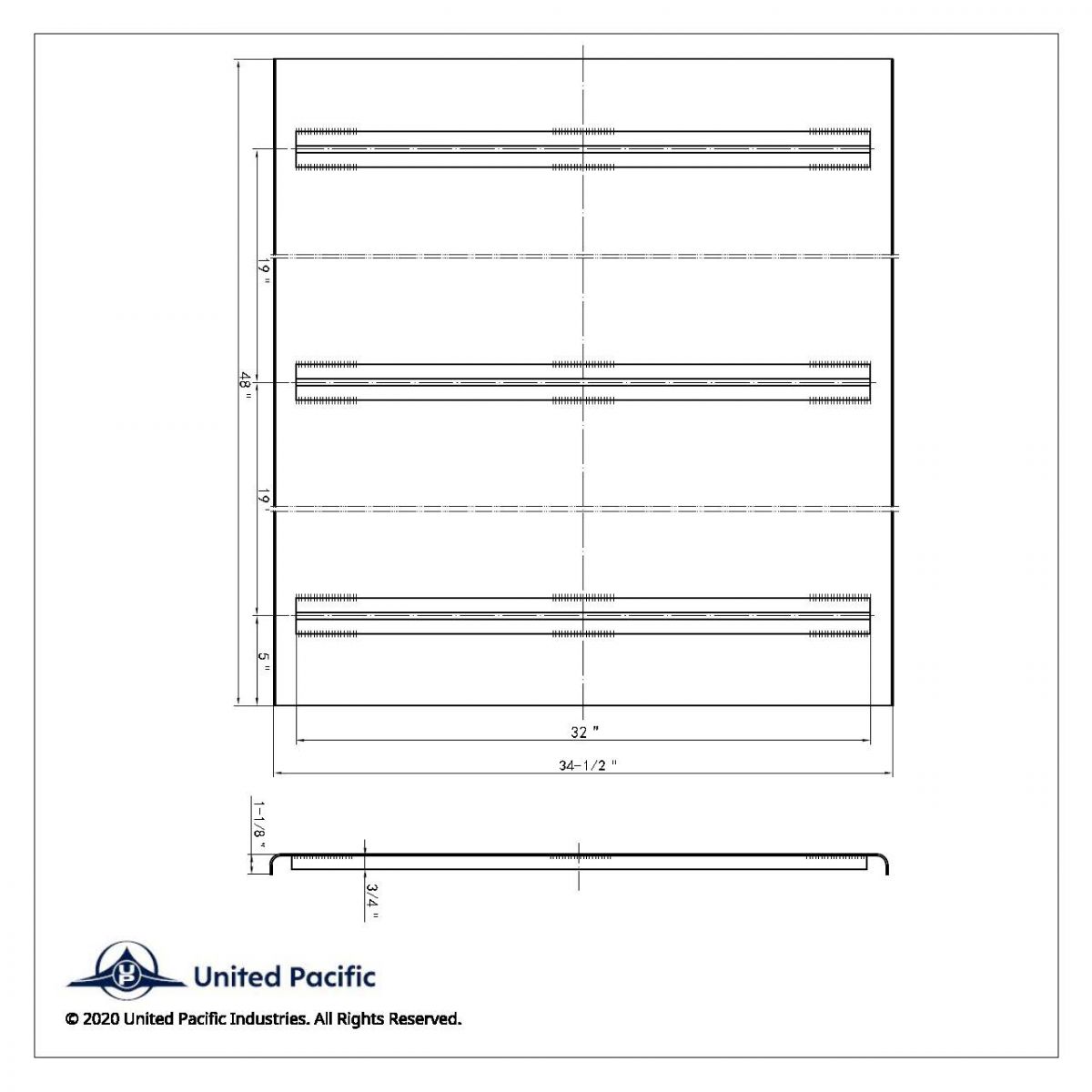 48" x 34-1/2" Aluminum Diamond Deck Plate - Thumbnail 3
