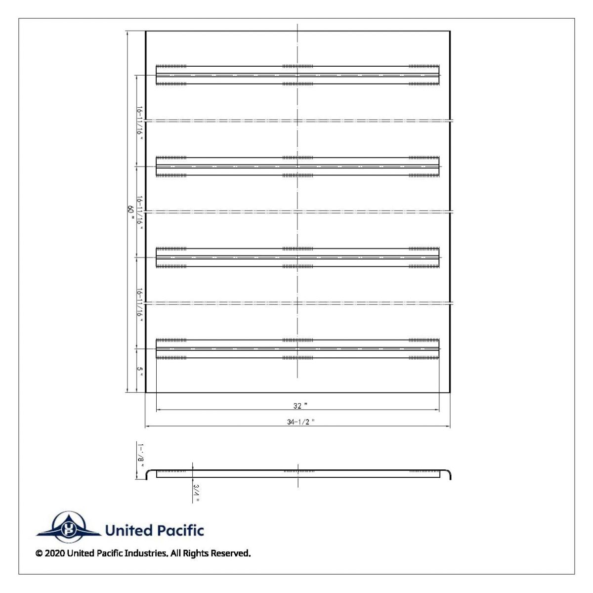 60" L X 34-1/2" W Aluminum Diamond Deck Plate - Thumbnail 3