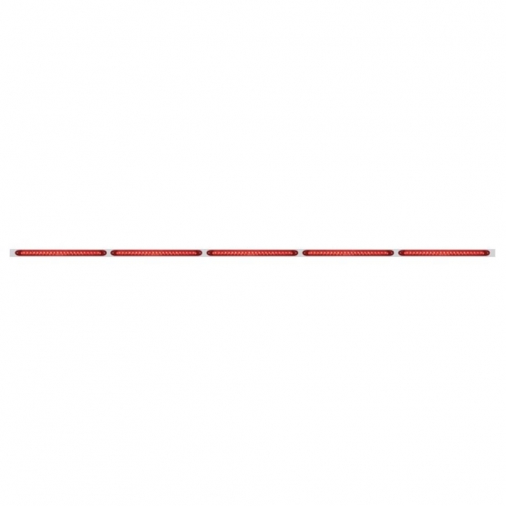 94" Stainless Steel Light Bracket With Five 23 SMD LED 17-1/4" Light Bar - Red LED/Red Lens