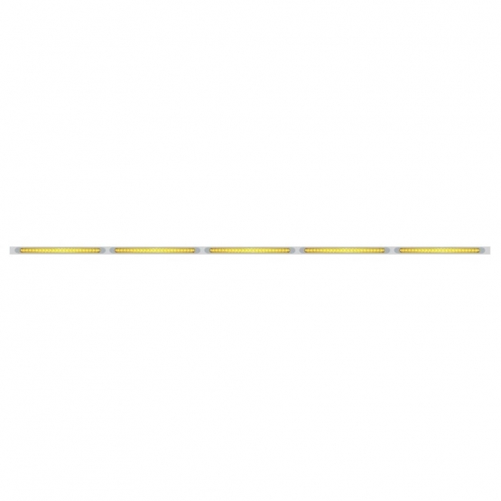 94" Stainless Light Bracket With 5X 23 SMD LED 17-1/4" Light Bars & Bezels - Amber LED/Amber Lens